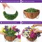 Artificial Hanging Flowers Faux Plants Basket for Outdoors Spring Decor, Fake Silk Morning Glory with Eucalyptus in Planter UV Resistant Outdoor Flowers for Outside Porch Patio Garden Home